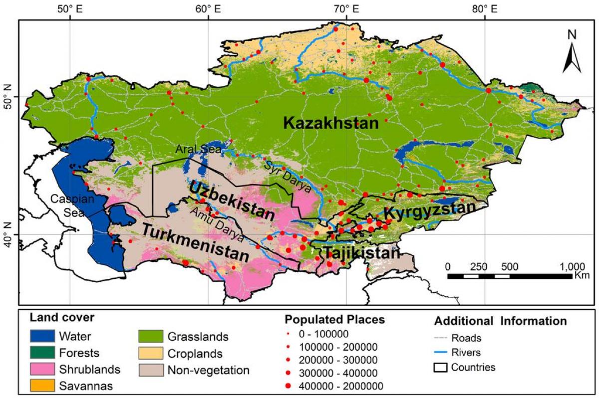 kaart Kasahstani kliima