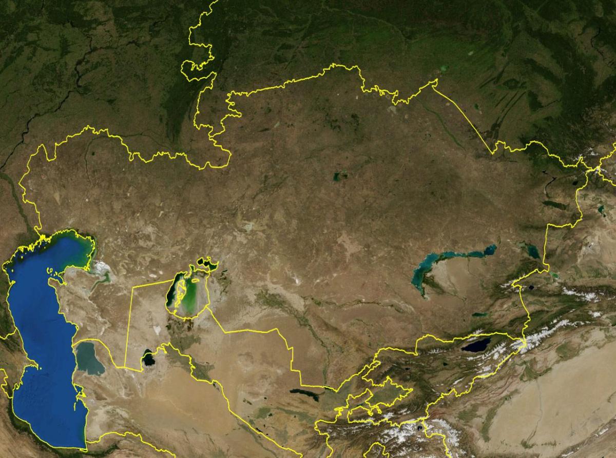 kaart Kasahstani topograafiline