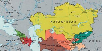 Kaart Kasahstani ümberkaudsed riigid
